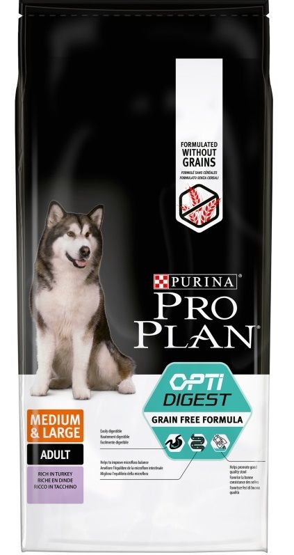 Сухой корм Purina Pro Plan Optidigest для взрослых собак средних и крупных пород с чувствительным пищеварением, с индейкой, беззерновой фото