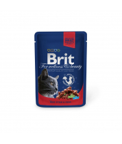 Влажный корм Brit Premium Рагу из говядины с горошком для взрослых кошек фото