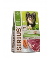 Сухой корм для собак мелких пород Sirius с говядиной фото