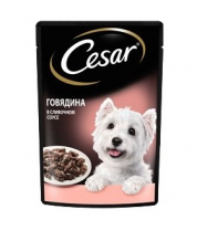 Влажный корм для собак Цезарь Говядина в сливочном соусе, 85 г фото