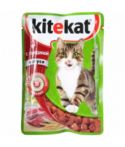 Влажный корм для кошек Kitekat Нежный говядина в соусе 85 г фото